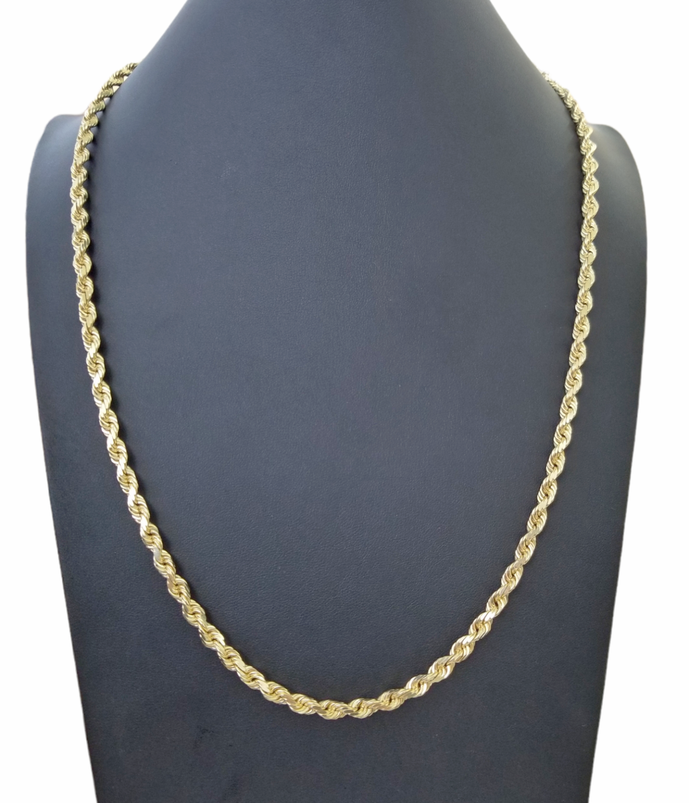 10k Yellow Gold Solid Rope Chain Necklace 7mm 22" Inch Real 10KT Gold