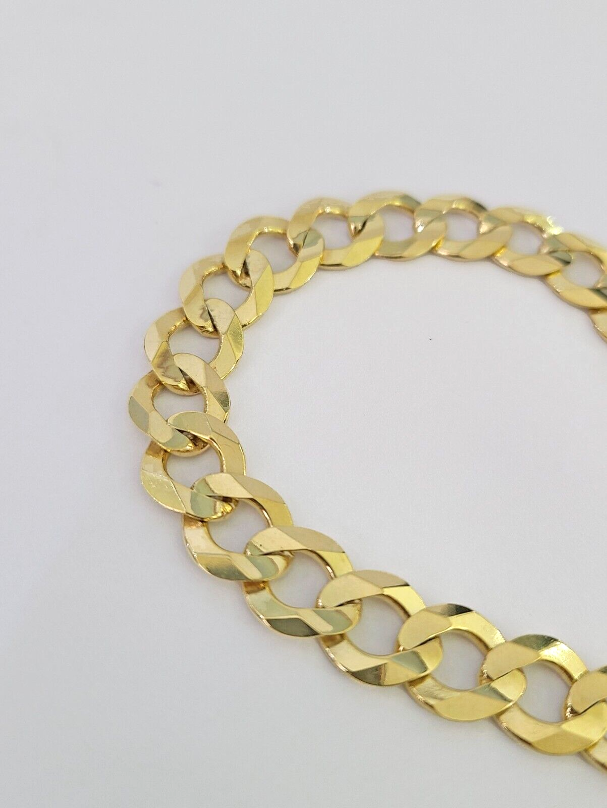 10k Solid Cuban Curb Link Bracelet Gold 9.5mm 8 Inches Real Yellow Gold