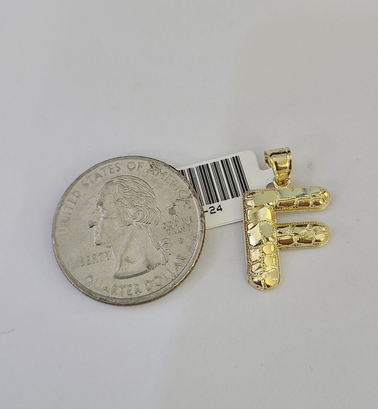 10k Gold Initial F Charm Rope Chain 16"-26" 2.5mm SET Necklace Alphabet Pendant