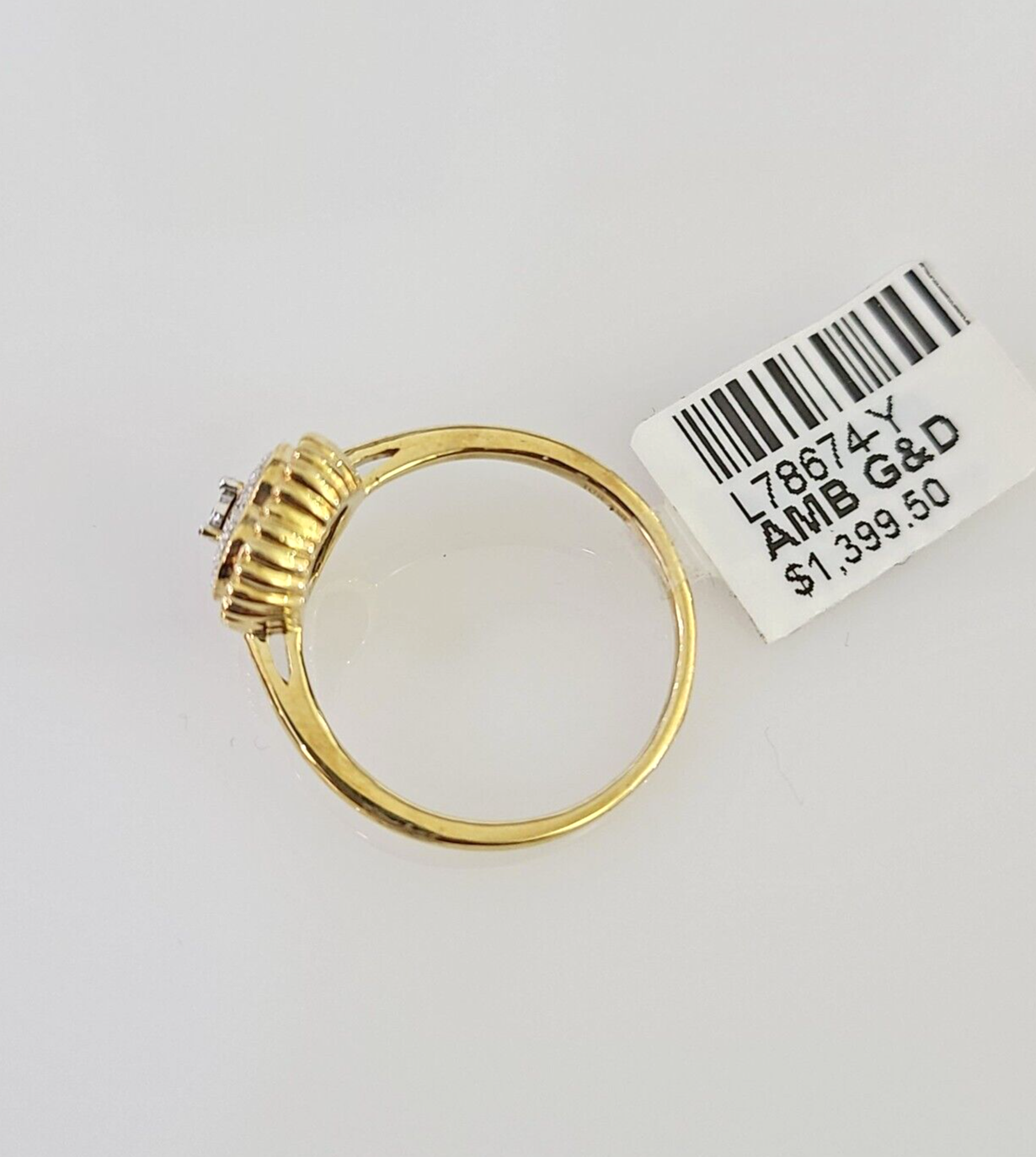 Real 10k Hearts Diamond Ladies Ring Women Casual 10Kt Yellow Gold All Sizes