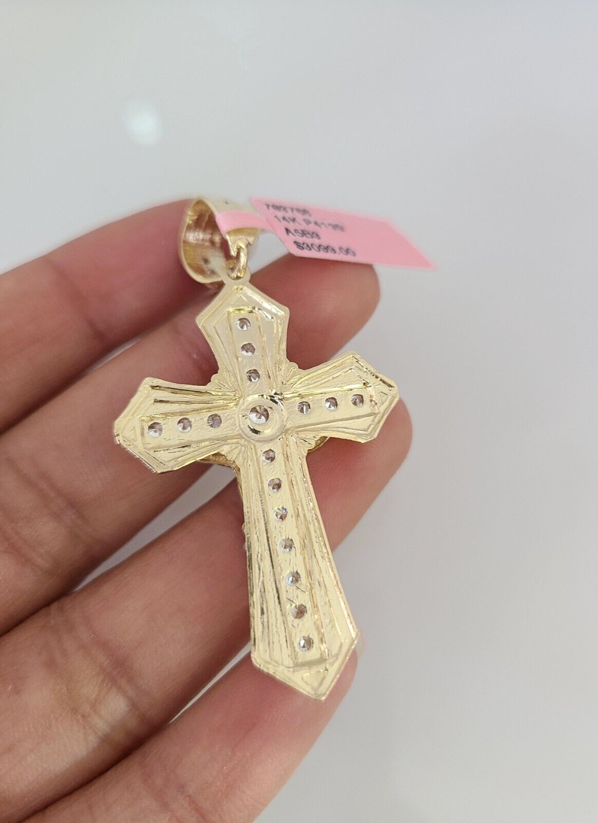 14k Gold Rope Chain Necklace Jesus Cross Charm Pendant Set 18"-28" inch 6mm