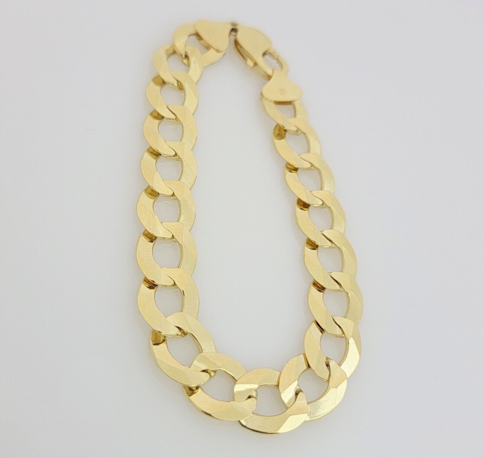 14k Yellow Gold Bracelet Cuban Curb Link 9 Inch 12mm Thick SOLID REAL 14kt Men's