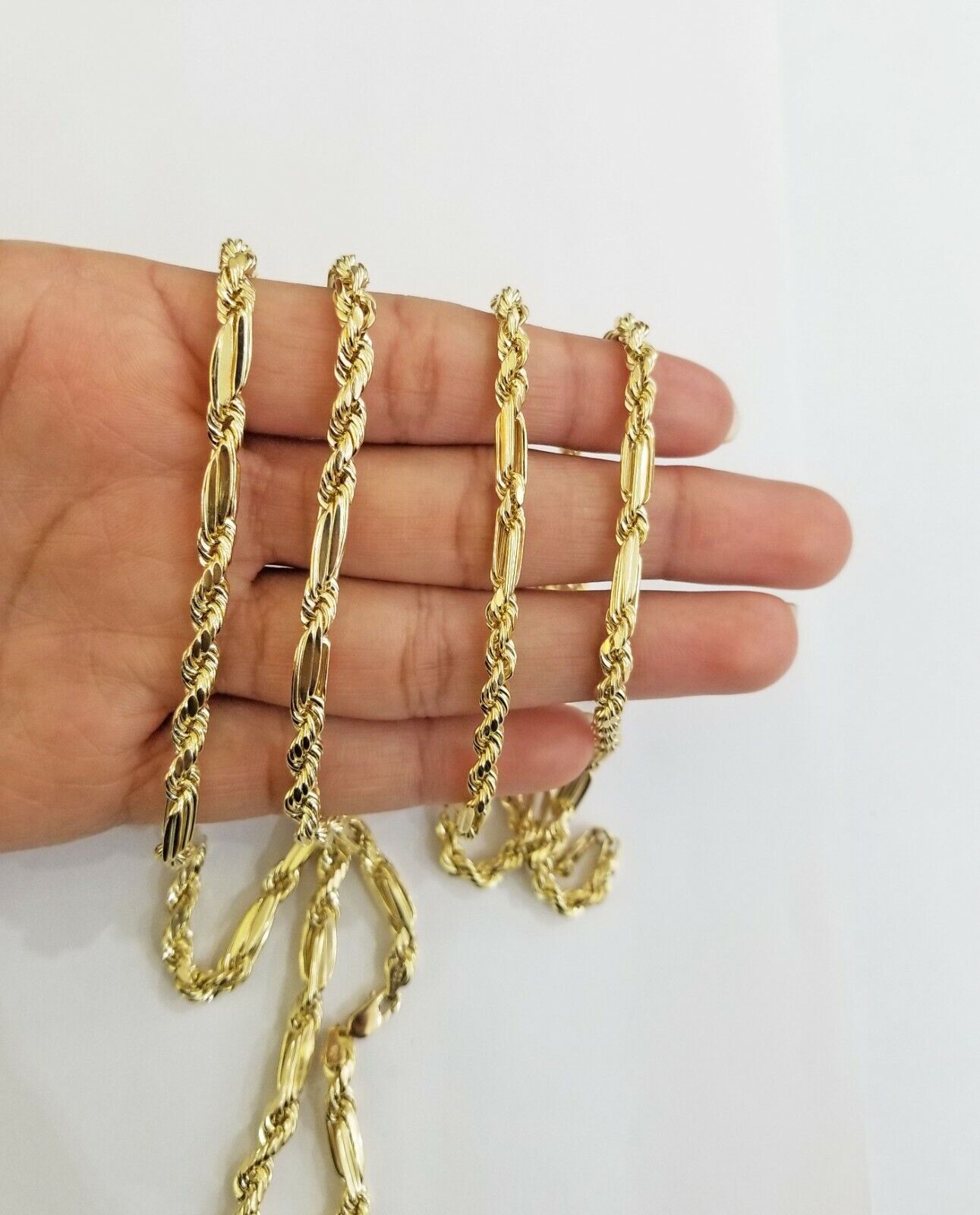 10k REAL Yellow Gold Milano Rope chain 20" 22" 24" Gold necklace Men Women 4.5mm