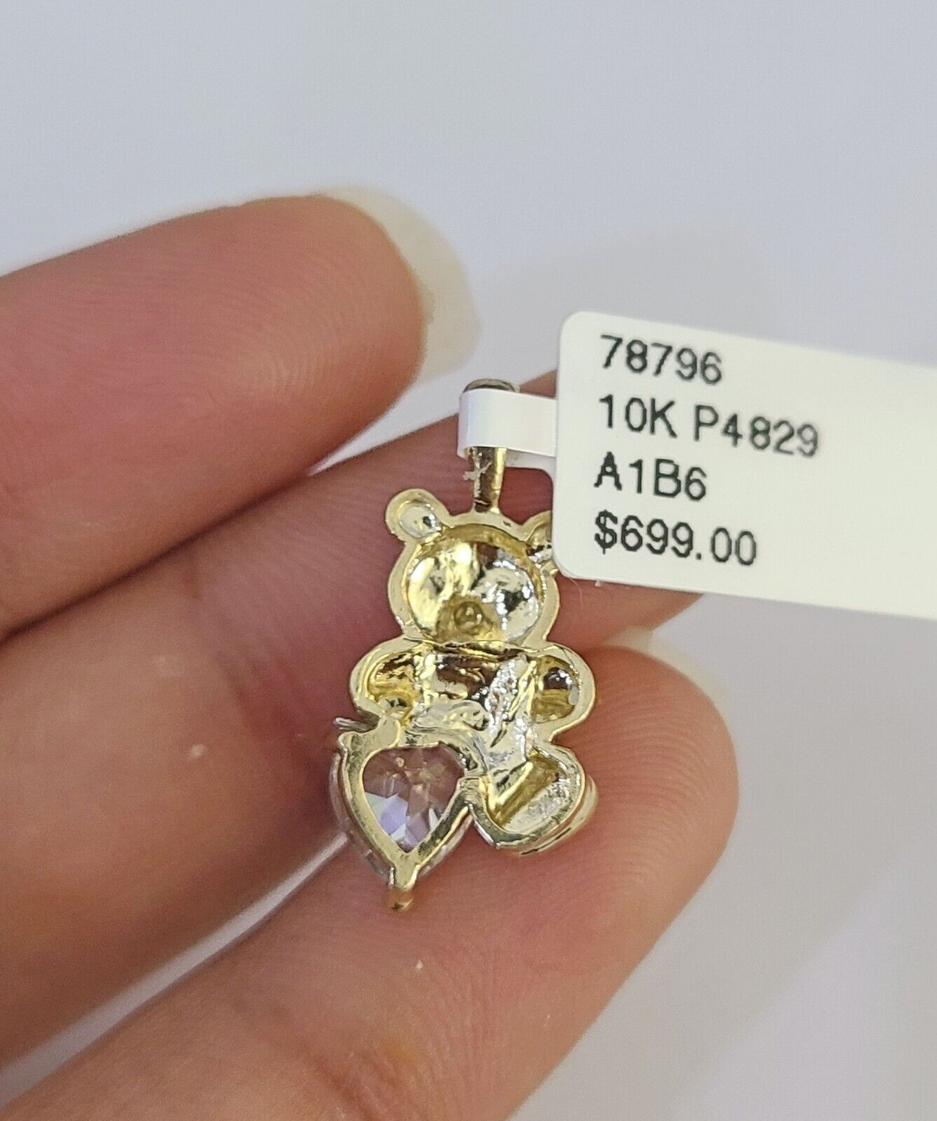 10K Real Yellow Gold TEDDY BEAR Charm Pendant Gold 10kt Genuine