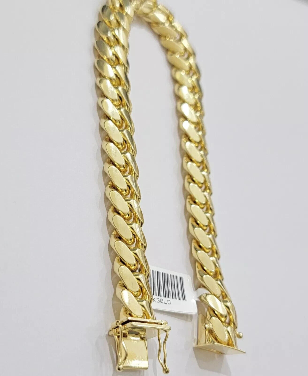 Real 14k Yellow Gold Bracelet Miami Cuban Link 8 Inch 10mm SOLID 14kt For Men's