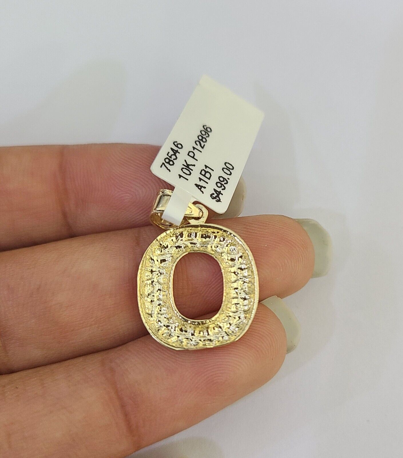 10k Gold Initial O Charm Rope Chain 16"-26" 2.5mm SET Necklace Alphabet Pendant