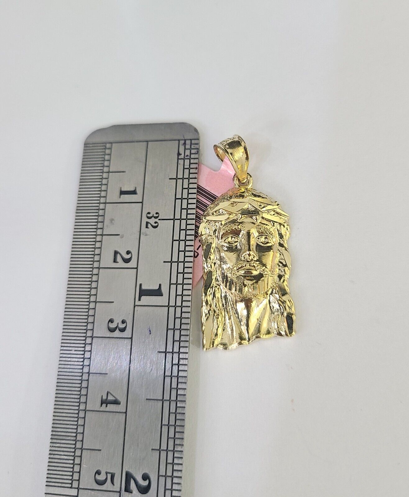 Real 14k Solid Chain Jesus Head Charm Set Miami Cuban 3mm Necklace Pendant