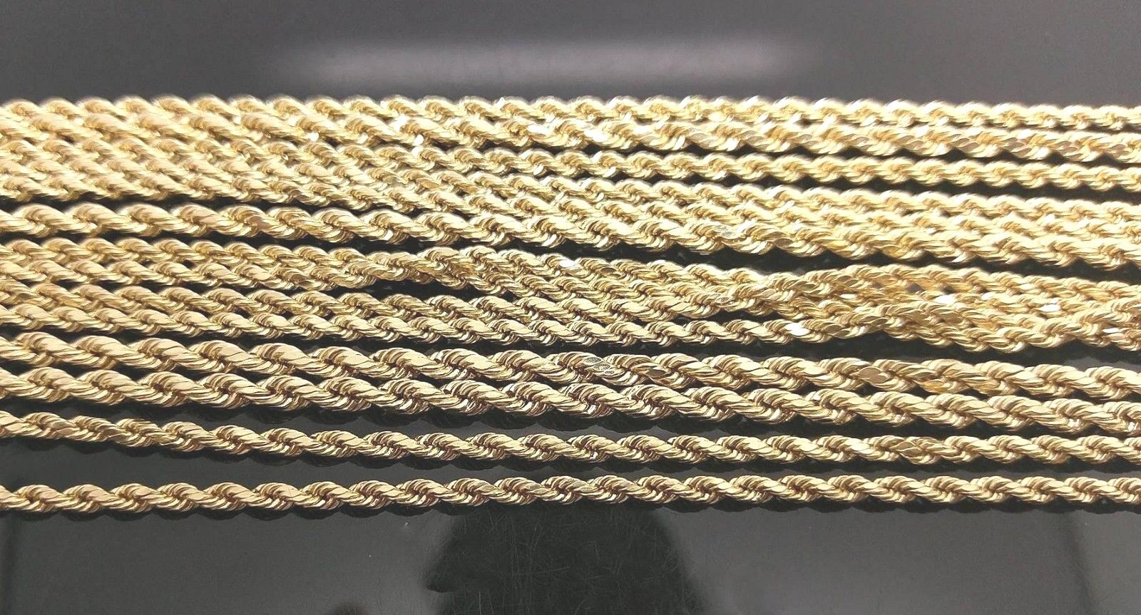 REAL 10k Gold Kids Rope Chain 16 18 20 Inch Necklace 2.5MM