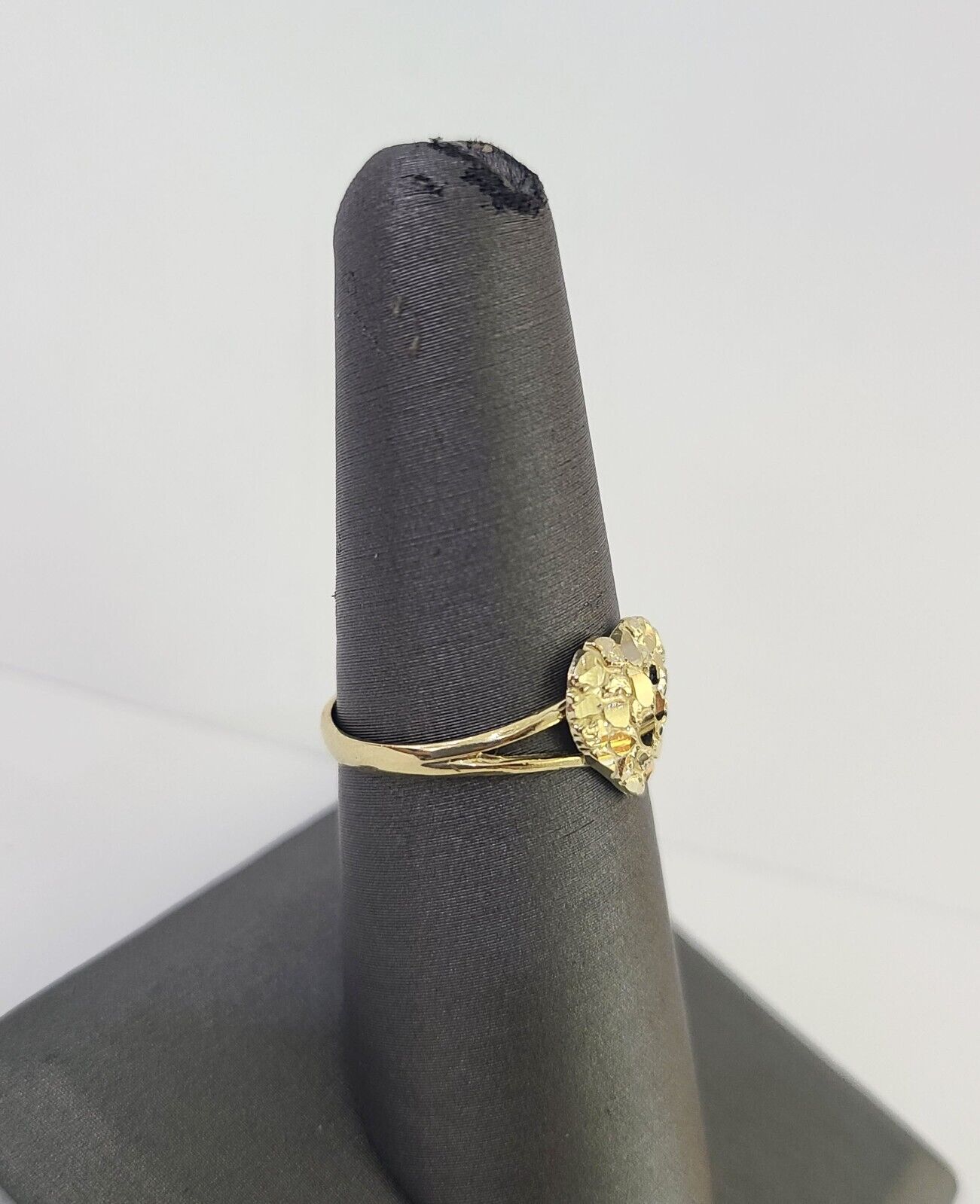 Real 10k Nugget Heart Ring Band Wedding Engagement Women Yellow Gold All Sizes