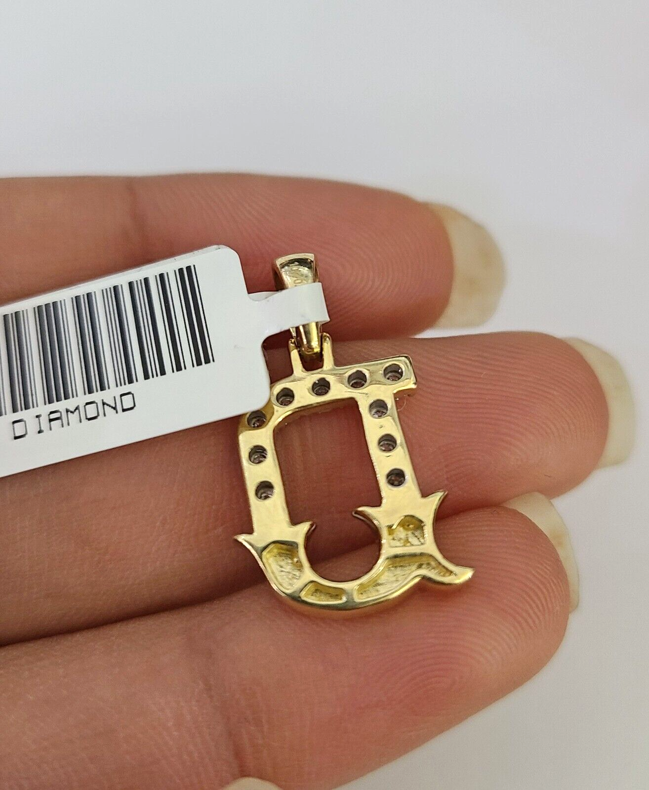 10k Solid Rope Chain 2mm D Initial Diamond Pendant Charm Necklace SET 18-22 in