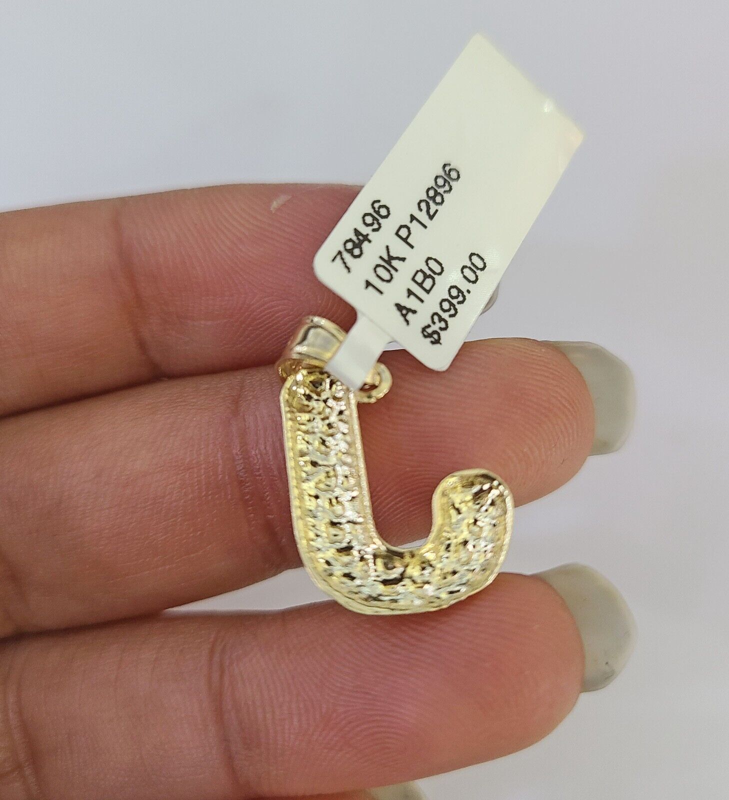 10k Gold Initial J Charm Rope Chain 16"-26" 2.5mm SET Necklace Alphabet Pendant