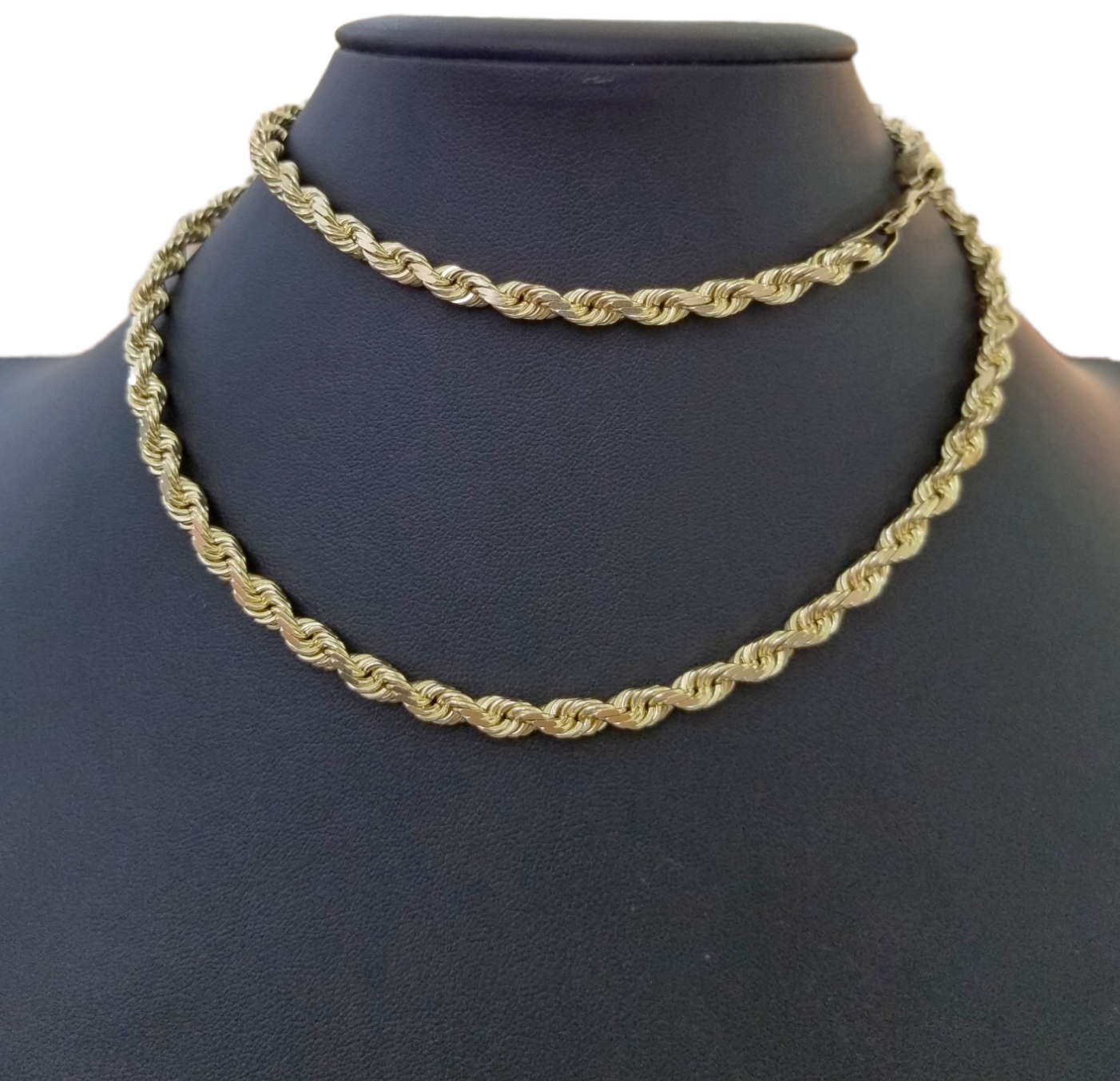 10k Yellow Gold Solid Rope Chain Necklace 7mm 22" Inch Real 10KT Gold