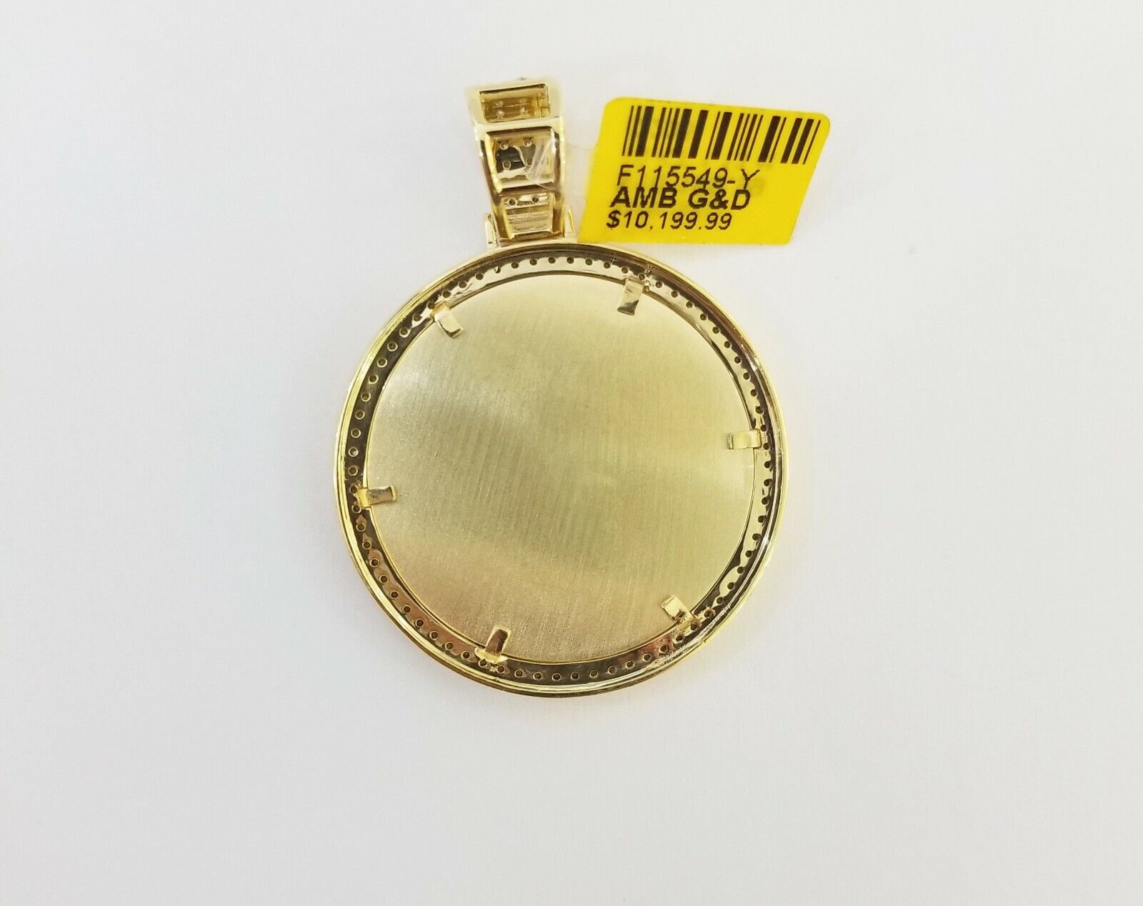 10k Yellow Gold Memory Pendant Charm 1.13CT 2Inch 10kt Real Round Diamond