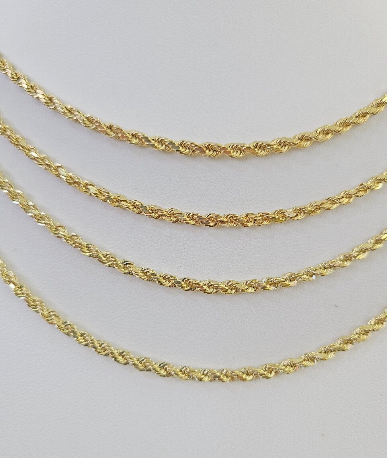14k Real Rope Chain Necklace 3mm 18"-26" Inch Yellow Gold Men Women Genuine