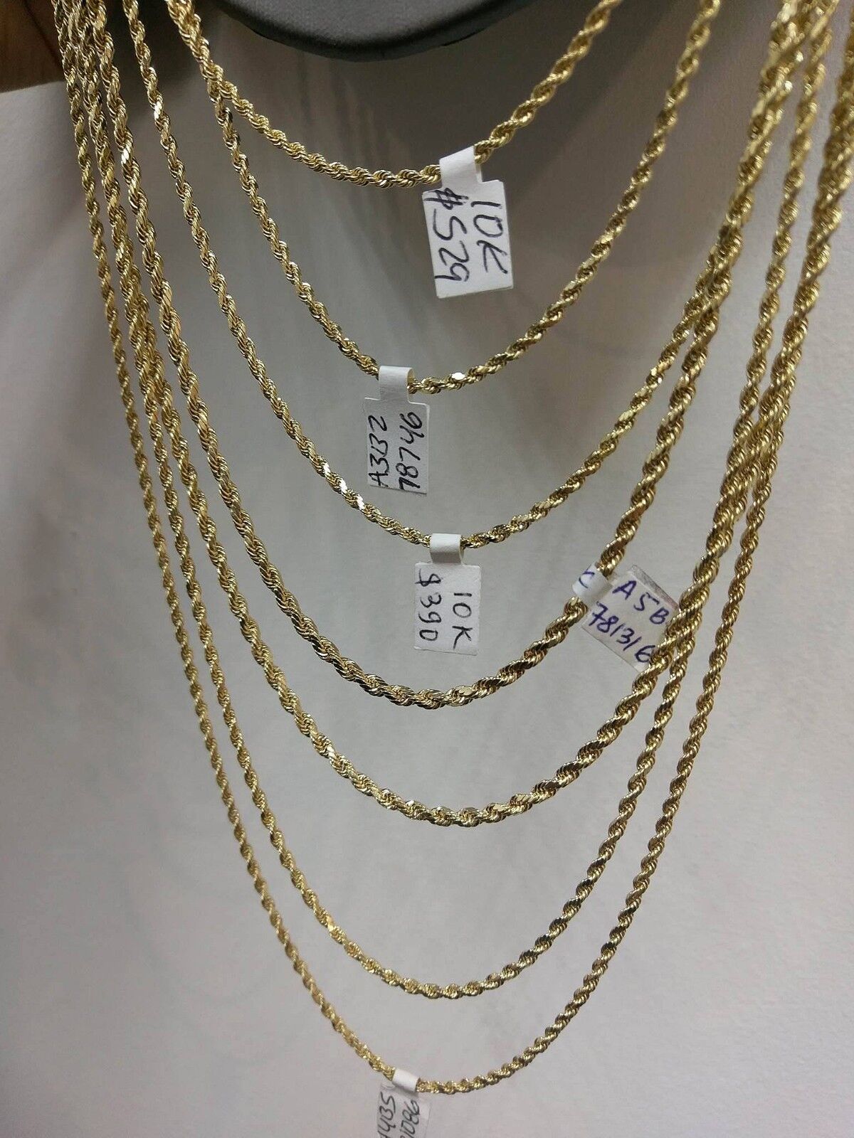 Real 10k Gold Rope Chain Necklace 2.5mm 16" 18" 20" 22" 24" 26" 28" Men Women