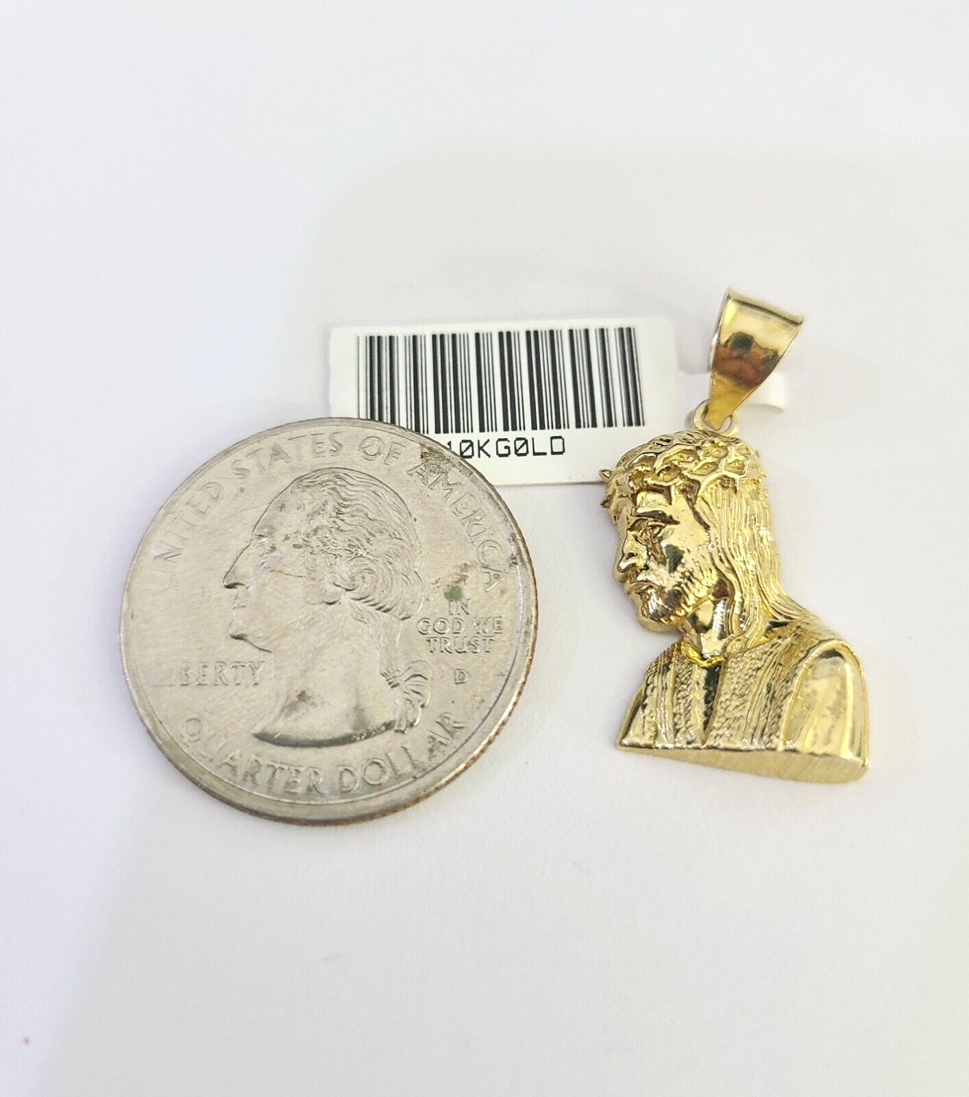 10k Solid Gold Cuban Curb Chain Jesus Head Pendant 2.5mm 18"-26" SET Necklace