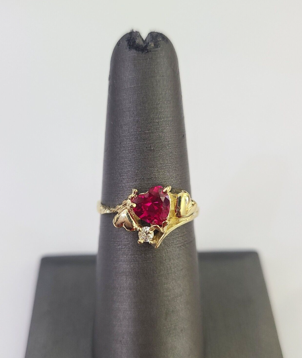 Real 10k Yellow Gold Hearts Ring Wedding Engagement Casual 10Kt Genuine All Sizes