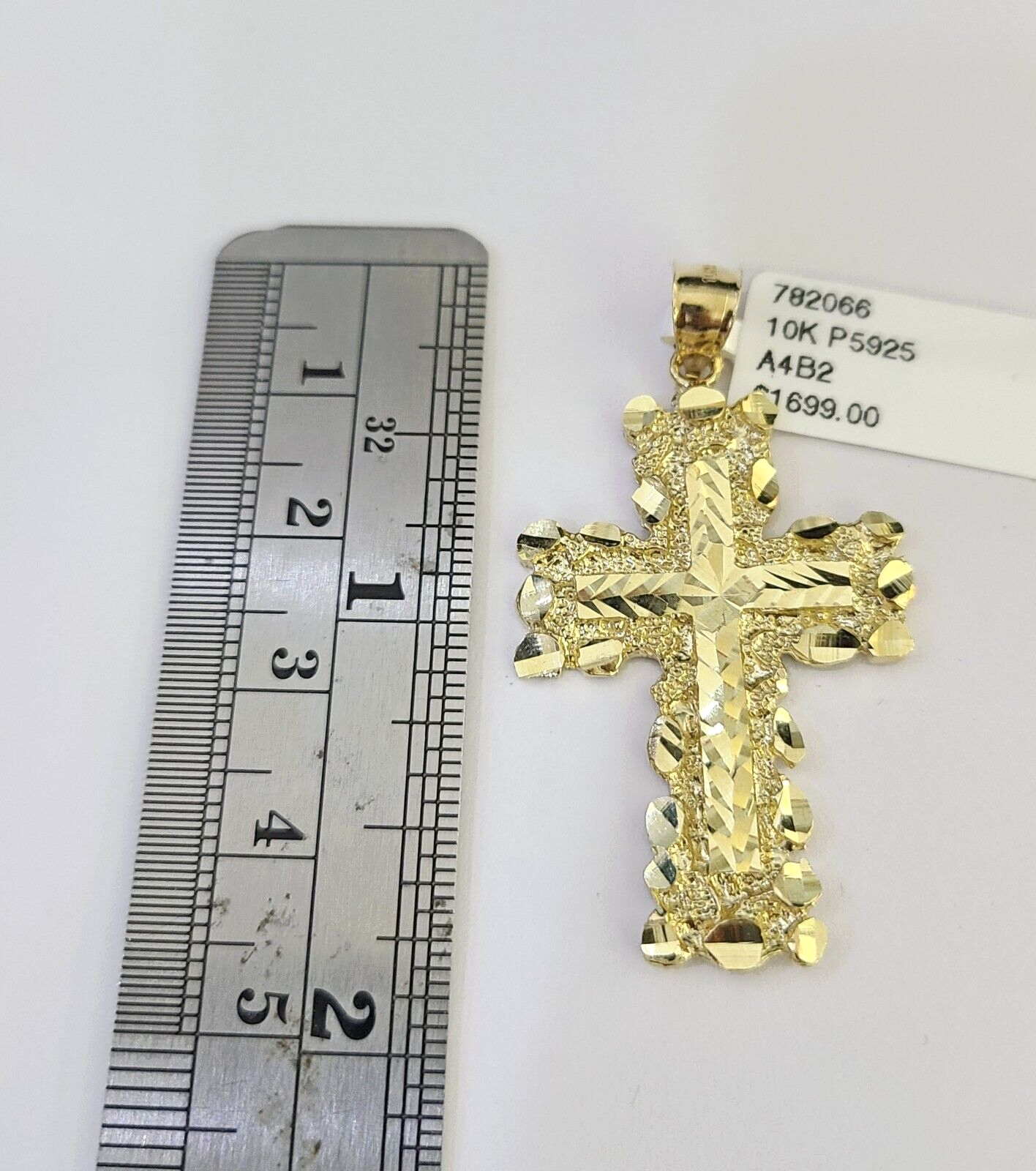 10k Solid Rope Chain 3mm Jesus Cross Necklace Pendant Charm SET 18-26 in