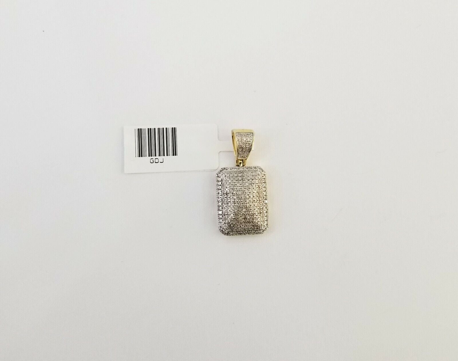 10K Yellow Gold 0.51CT Real Diamond Pillow Charm With 3mm 24" gold rope chain