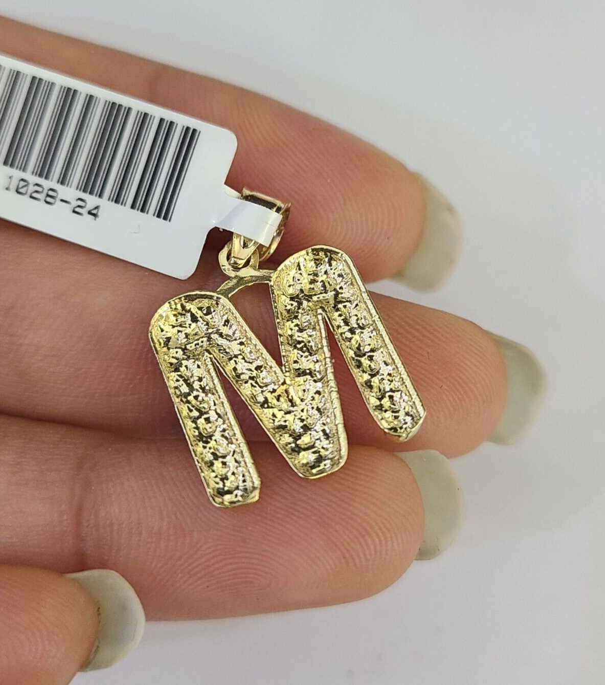 10k Gold Initial M Charm Rope Chain 16"-26" 2.5mm SET Necklace Alphabet Pendant
