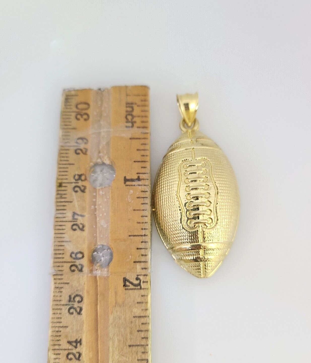 10k Foot Ball Charm Miami Cuban Chain Pendant Set 5mm Necklace Yellow Gold