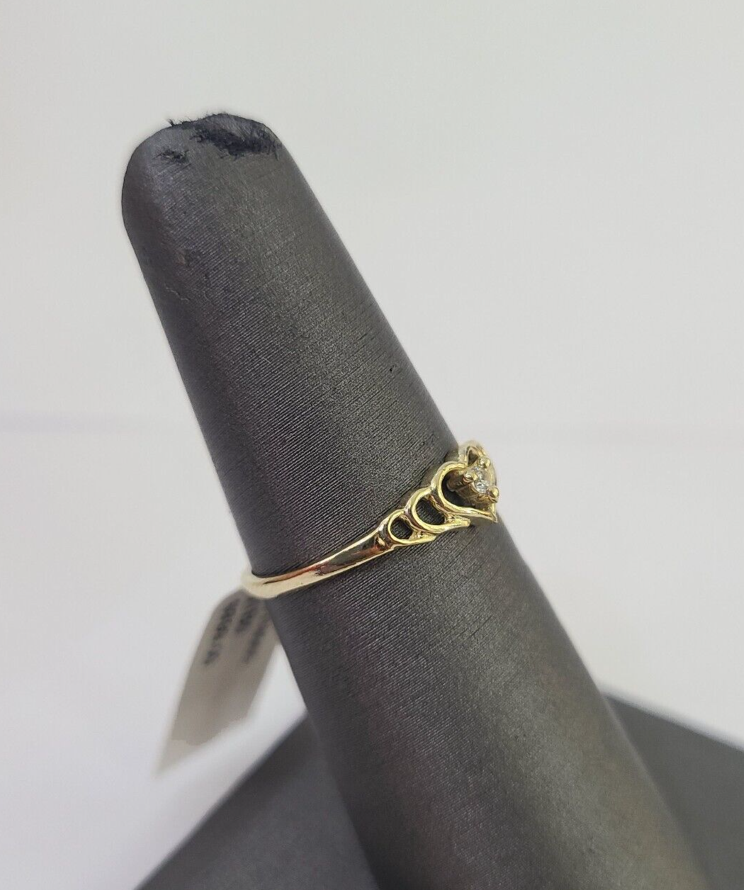 Real 10k Yellow Gold Hearts Ring Wedding Engagement Casual 10Kt Genuine All Sizes