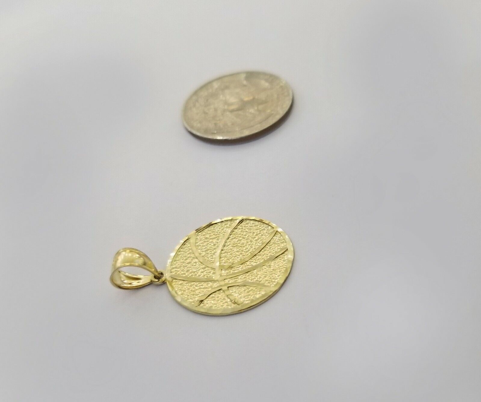 10k Yellow Gold Basketball Charm Pendant 1 Inch 10kt Real Gold