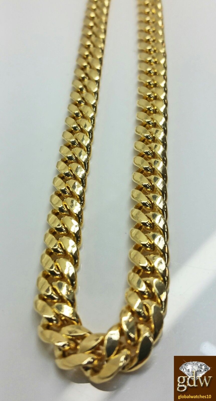 Real 14k Gold Chain 7mm Miami Cuban Link Necklace 20 inch Box Lock 14kt Yellow