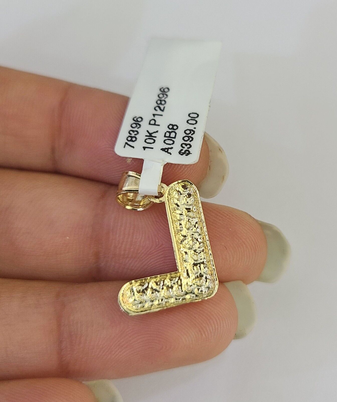 10k Gold Initial L Charm Rope Chain 16"-26" 2.5mm SET Necklace Alphabet Pendant