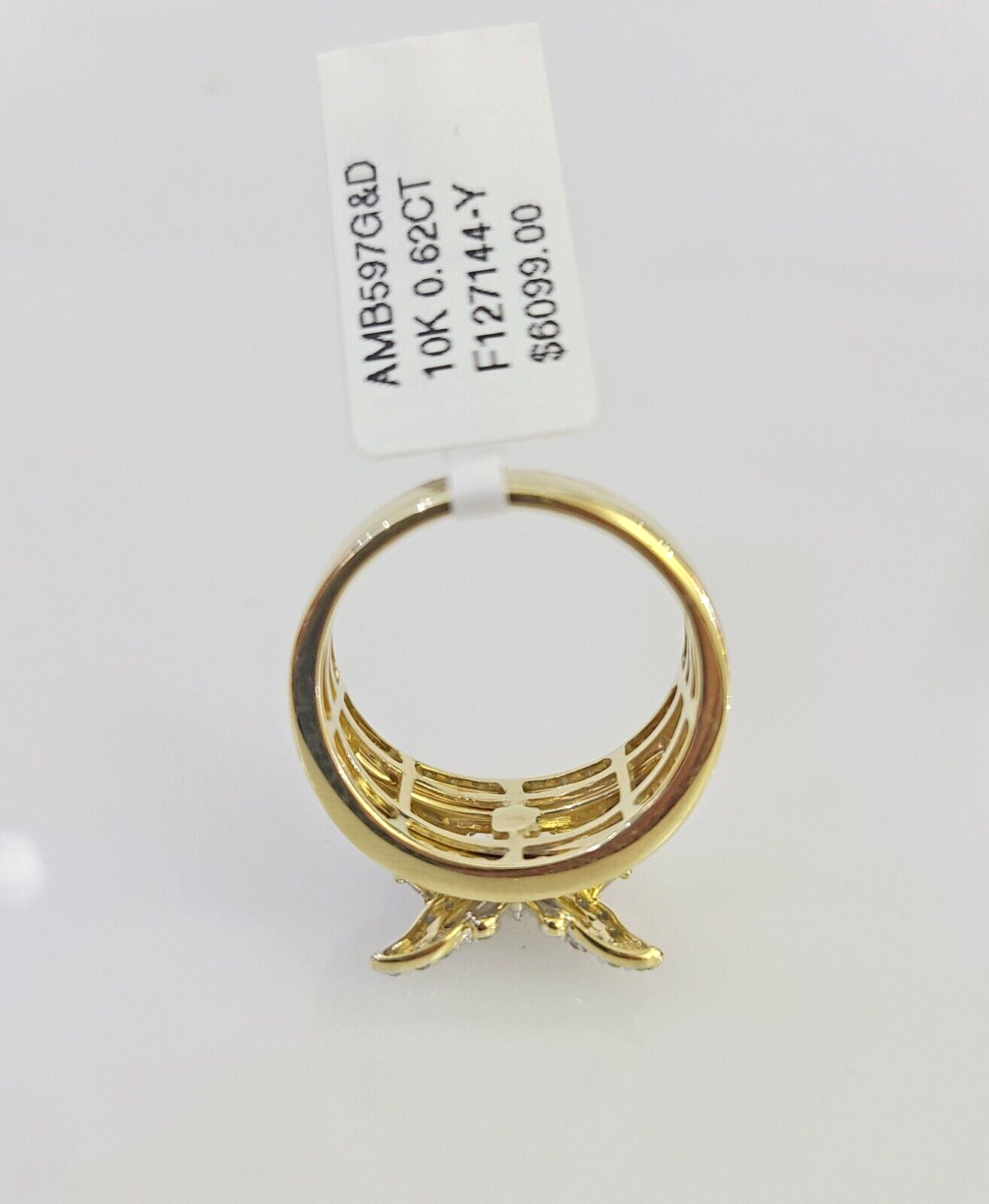 Real 10k Butterfly Diamond Ladies Ring Women Casual 10Kt Yellow Gold All Sizes