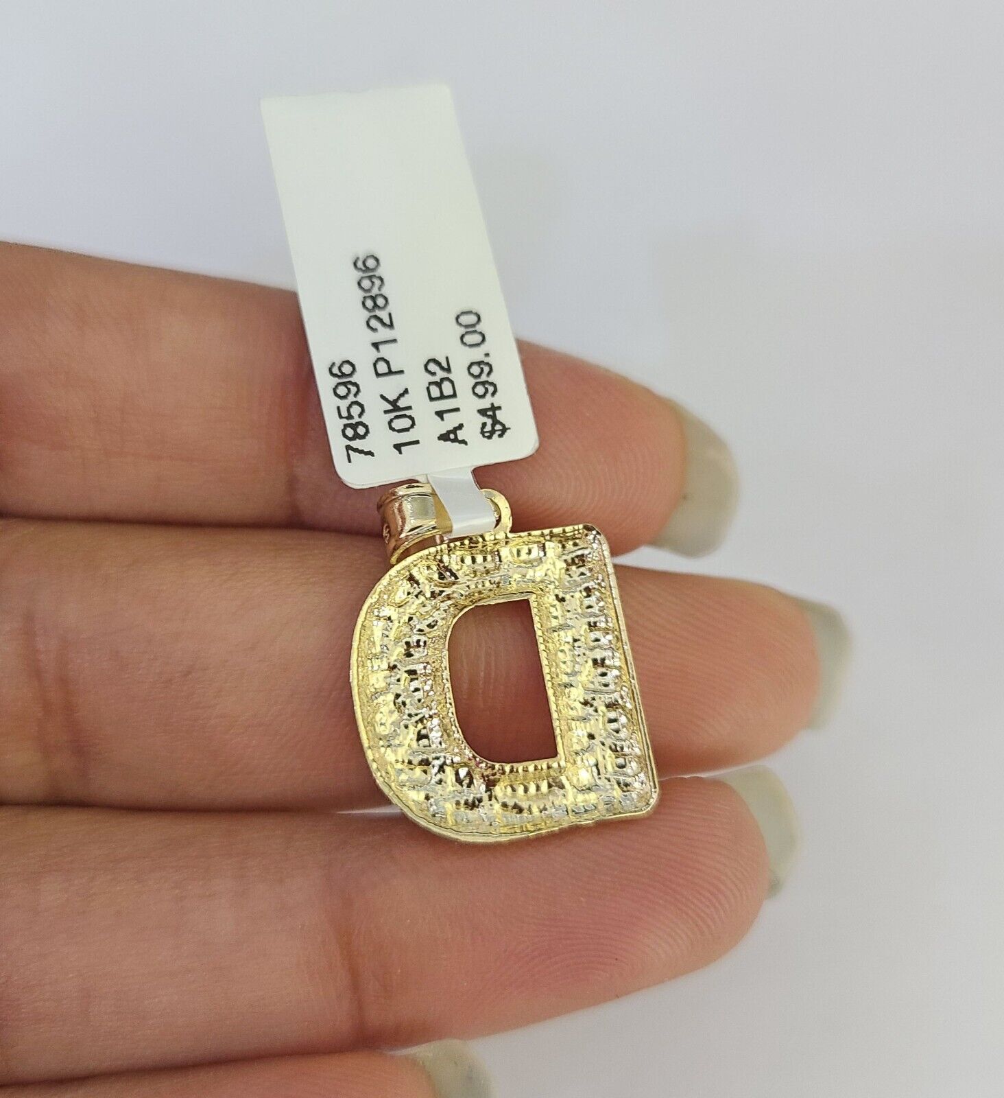 10k Gold Initial D Charm Rope Chain 16"-26" 2.5mm SET Necklace Alphabet Pendant