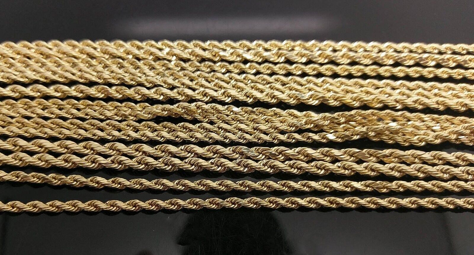 Real 10k Gold Rope Chain Necklace 2.5mm 16" 18" 20" 22" 24" 26" 28" Men Women