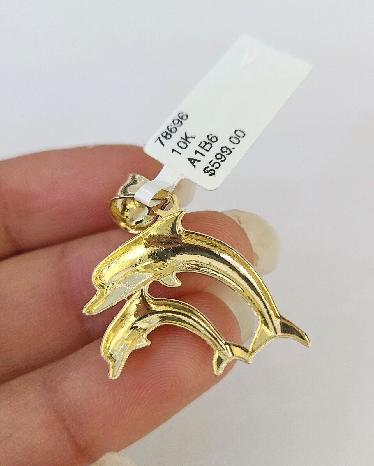 10k Solid Rope Chain 2mm Dolphin Pendant Charm Necklace SET 18-22" Ladies Yellow