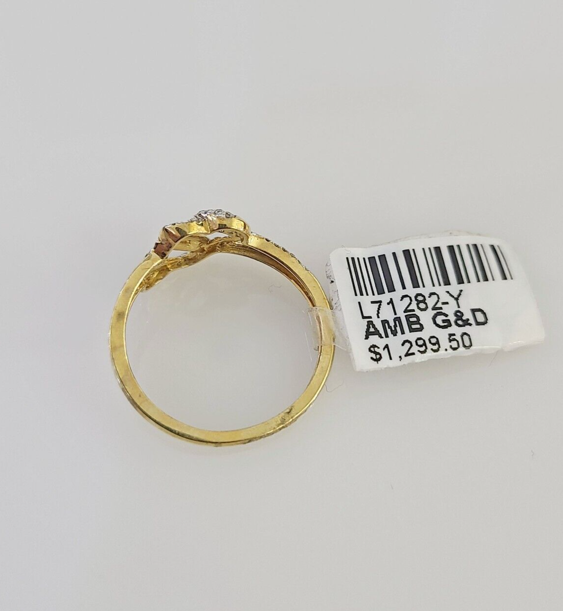 Real 10k Hearts Diamond Ladies Ring Women Casual 10Kt Yellow Gold All Sizes