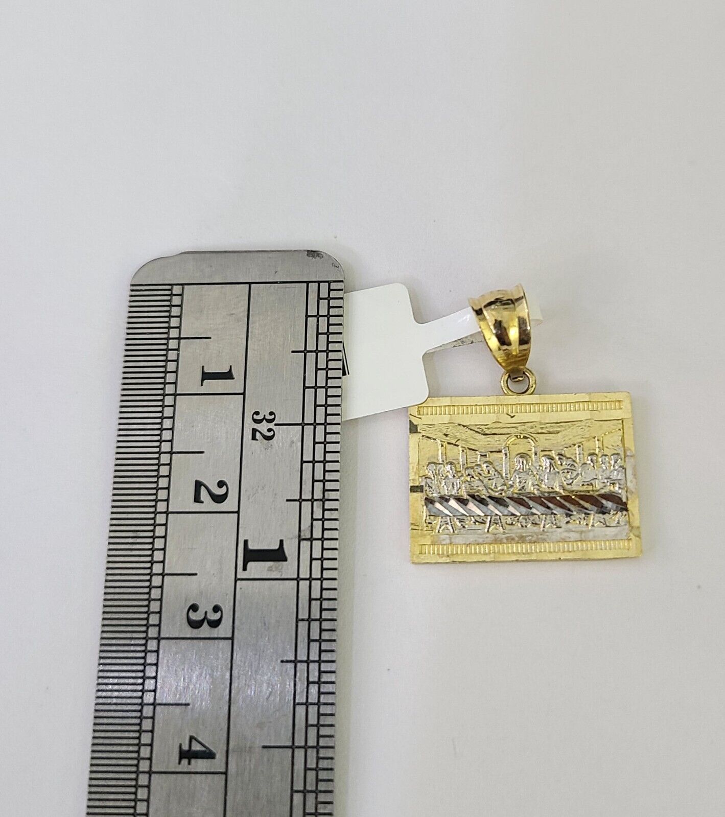 10K Franco Chain Last Supper Pendant Charm Necklace 16"-24" 2mm Gold SET