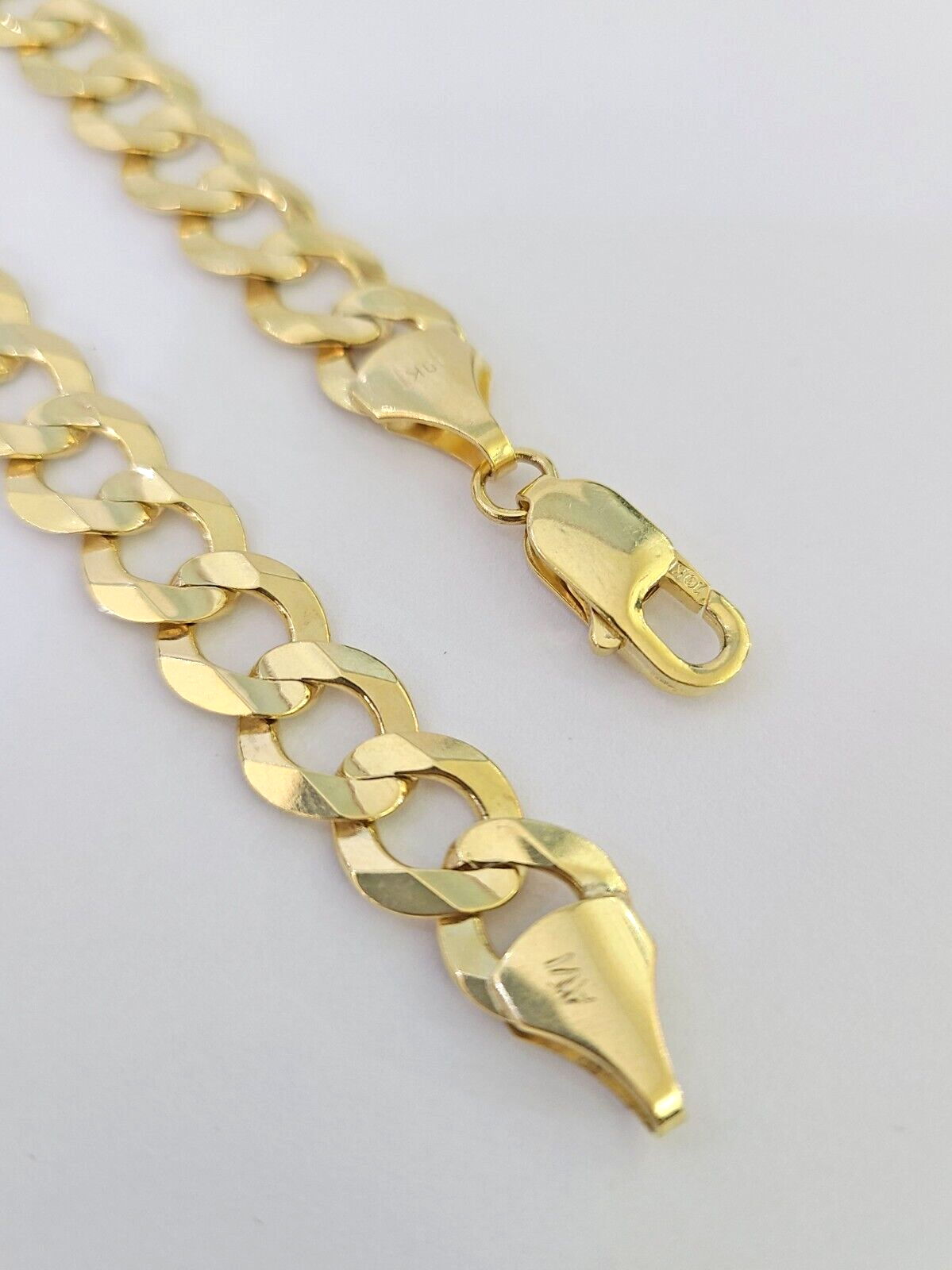 10k Solid Cuban Curb Link Bracelet Gold 9.5mm 8 Inches Real Yellow Gold