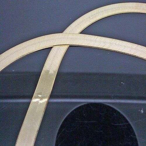 Real 10k Gold 20" Inch 7mm Herringbone Necklace chain Men Women