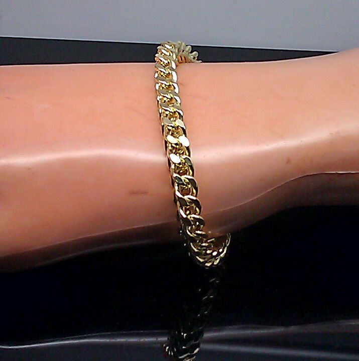 10k Yellow Gold Franco Bracelet 7mm 9" Inch lobster lock