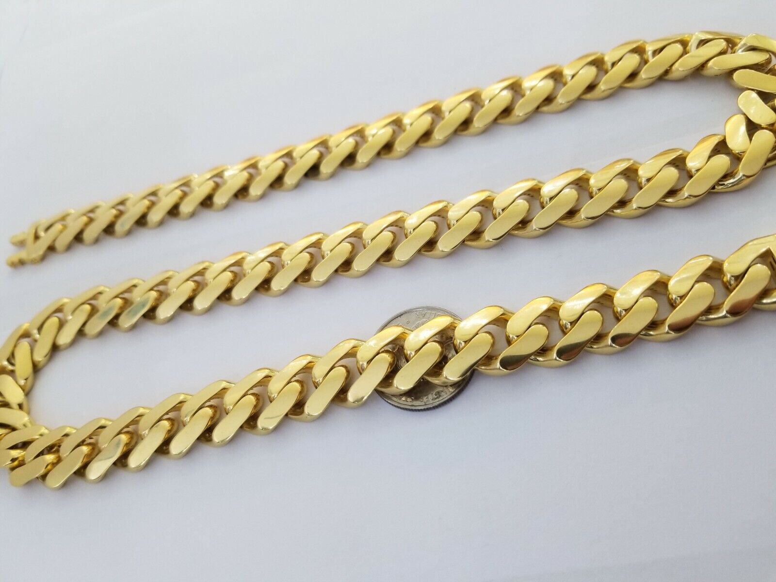 10k Gold Men Royal Monaco Link Chain 26inch 15mm Gold ,10kt Real gold necklace