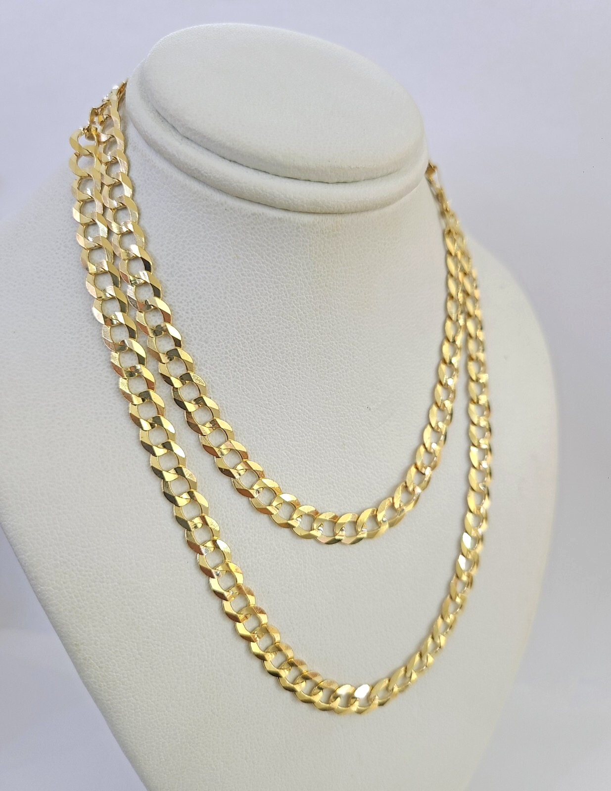 Real 18kt Cuban Curb Chain Necklace 6mm 24 Inch Yellow Gold Men Women SOLID