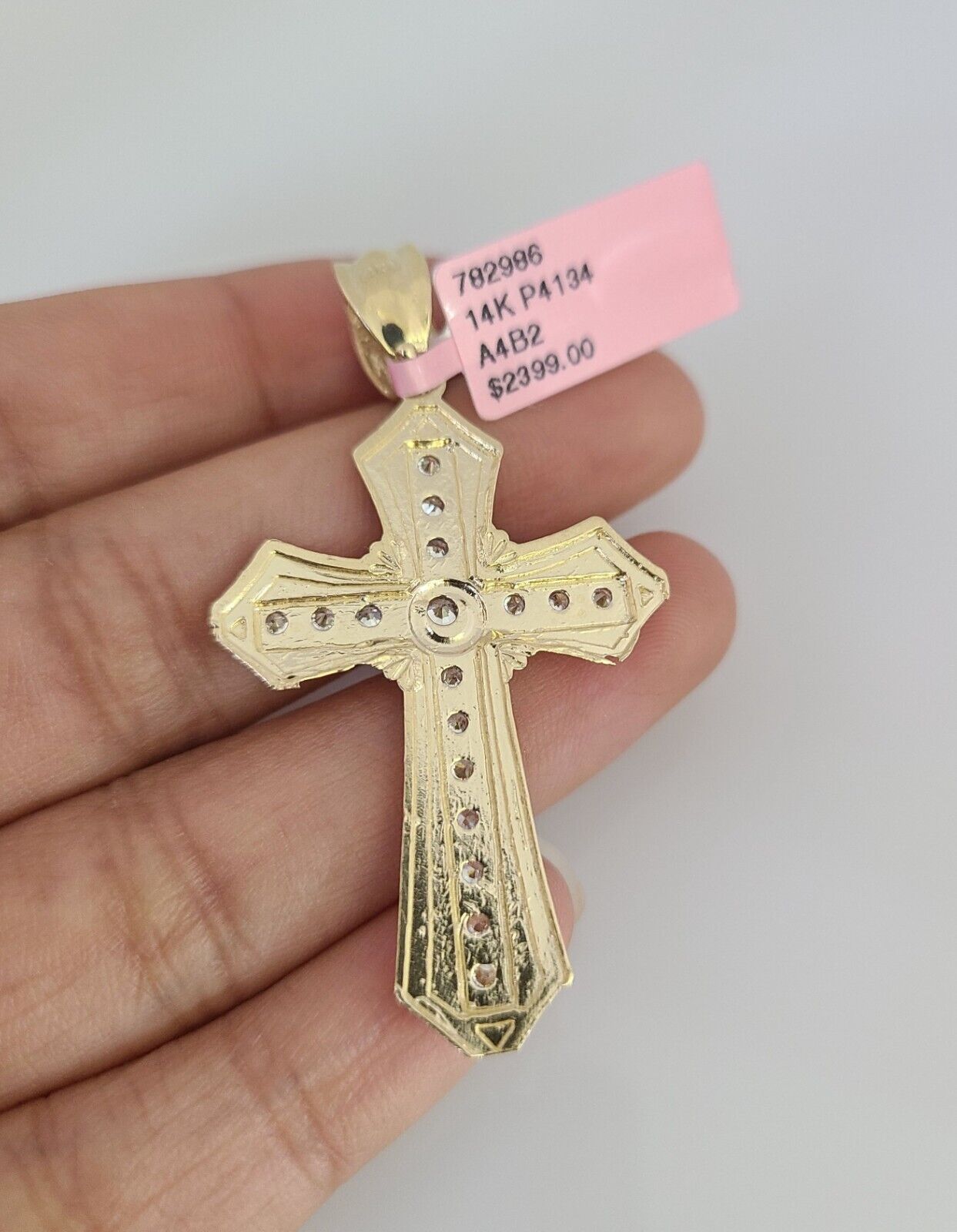 14k Gold Rope Chain Necklace Set 6mm Jesus Cross Charm Pendant 18"-28" inch