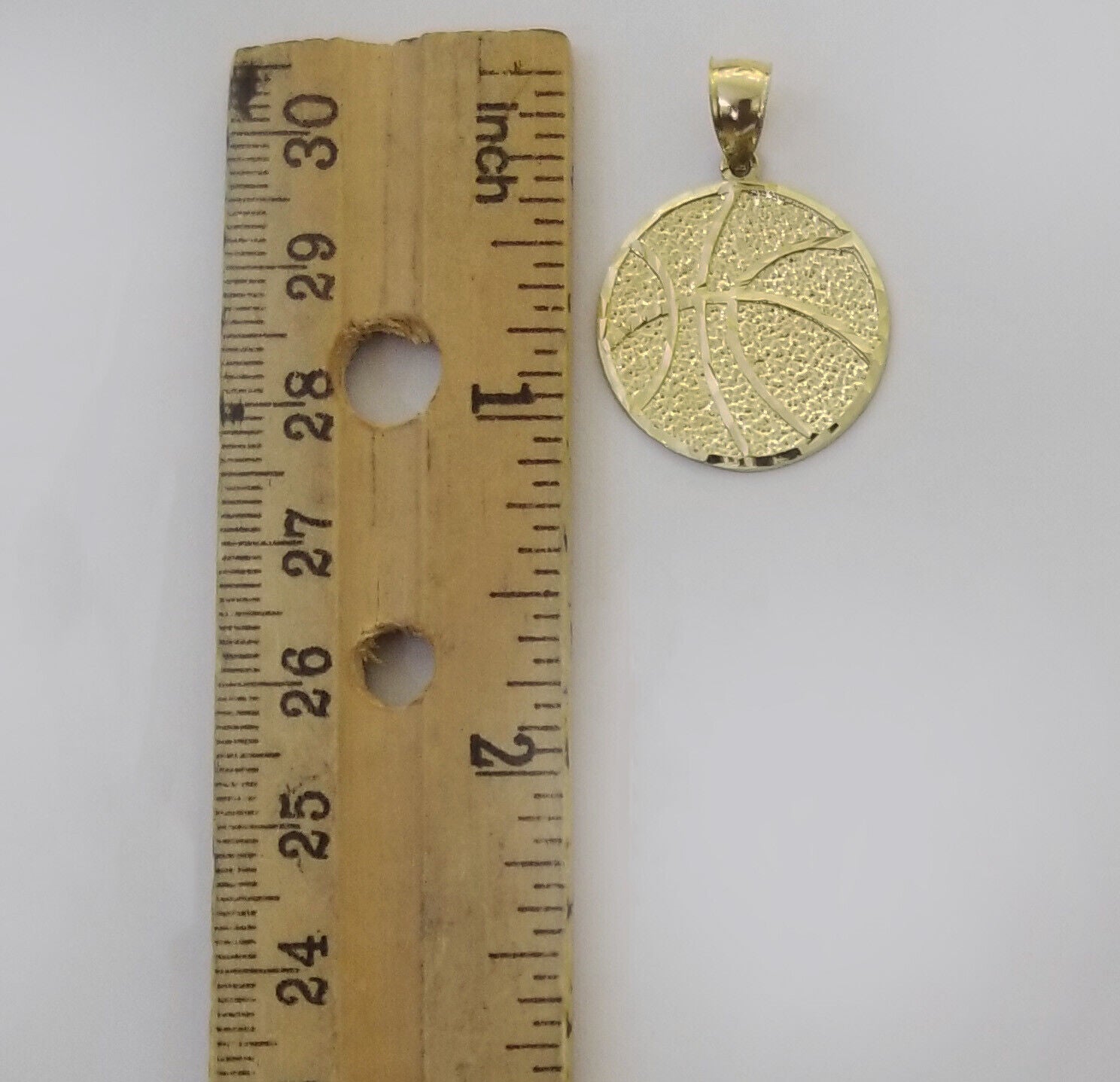 10k Yellow Gold Basketball Charm Pendant 1 Inch 10kt Real Gold