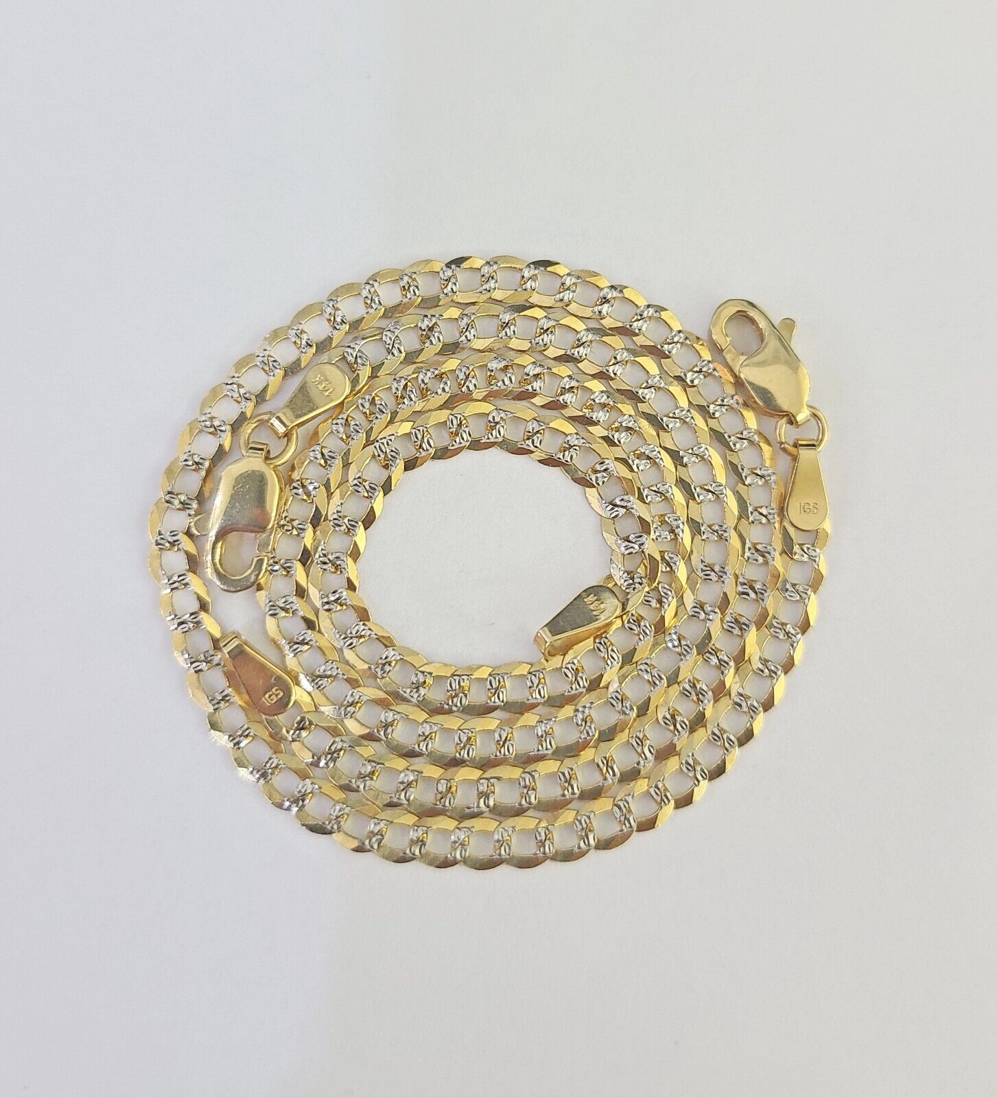 14K Solid Cuban Curb Link Bracelet Diamond Cut 3mm 8" Inch REAL Yellow Gold
