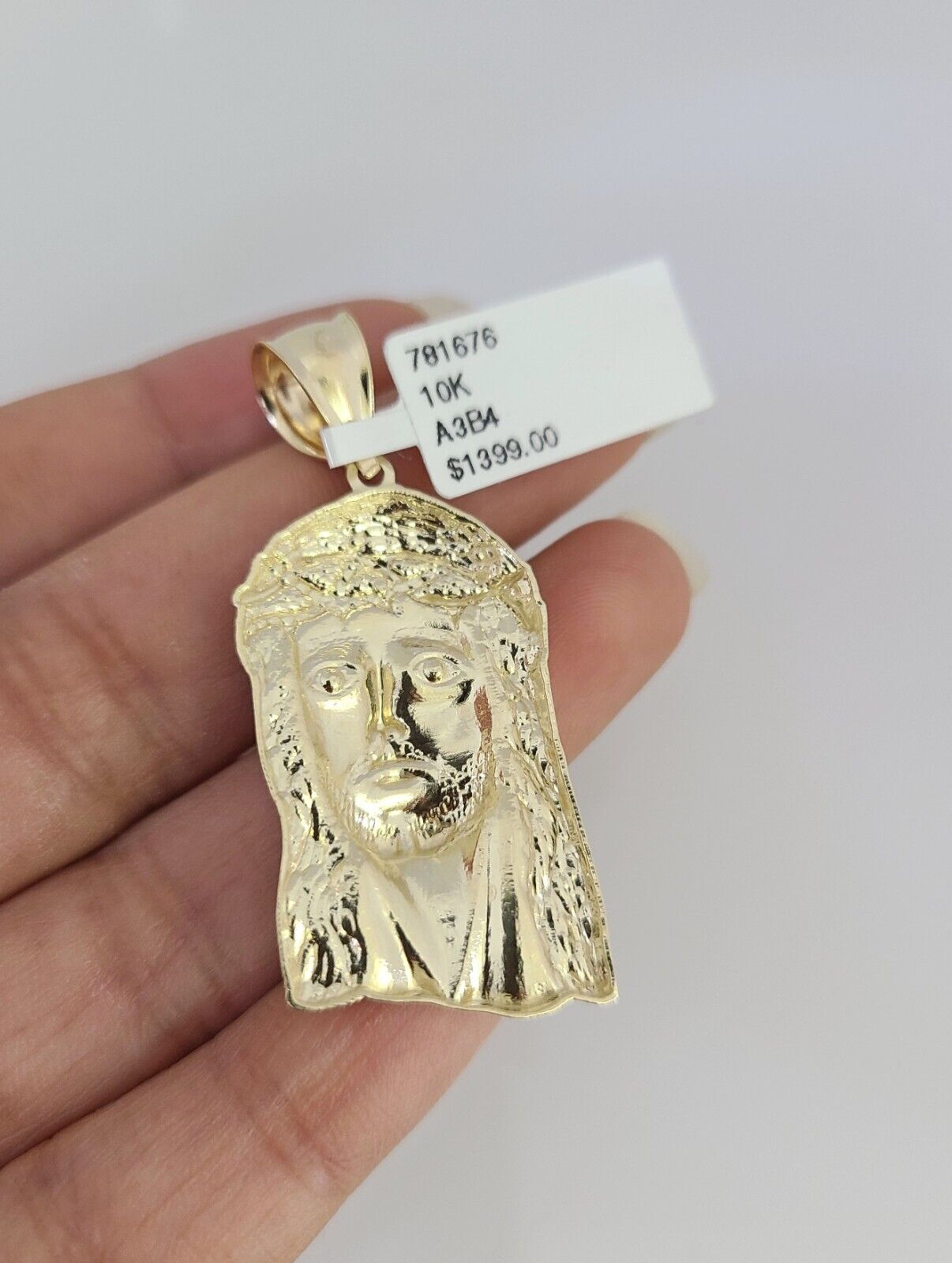 10K Solid Gold Miami Cuban Chain SET Jesus Head Pendant Charm 18"-26" 2.5mm