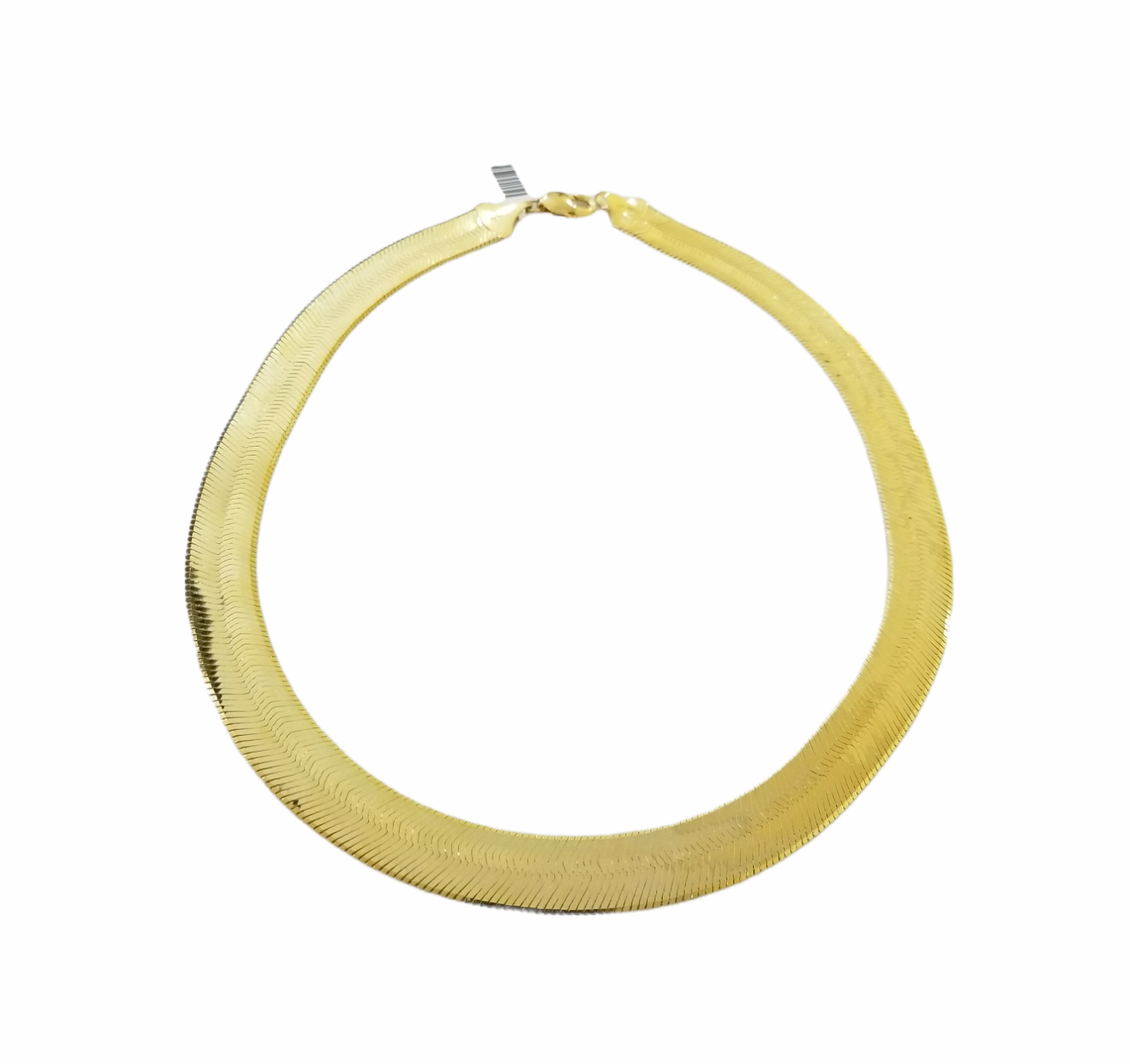 Real 10K Yellow Gold Herring Bone Chain  14mm Necklace 22" Inch Lobster lock