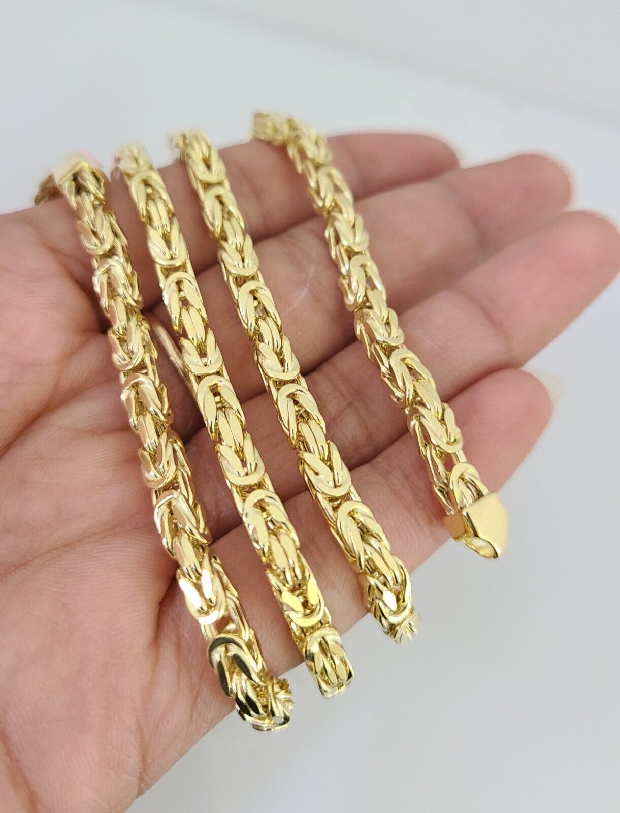 14K Gold Necklace Chain Jesus Cross Charm Turkish Byzantine 4mm 24" Pendant