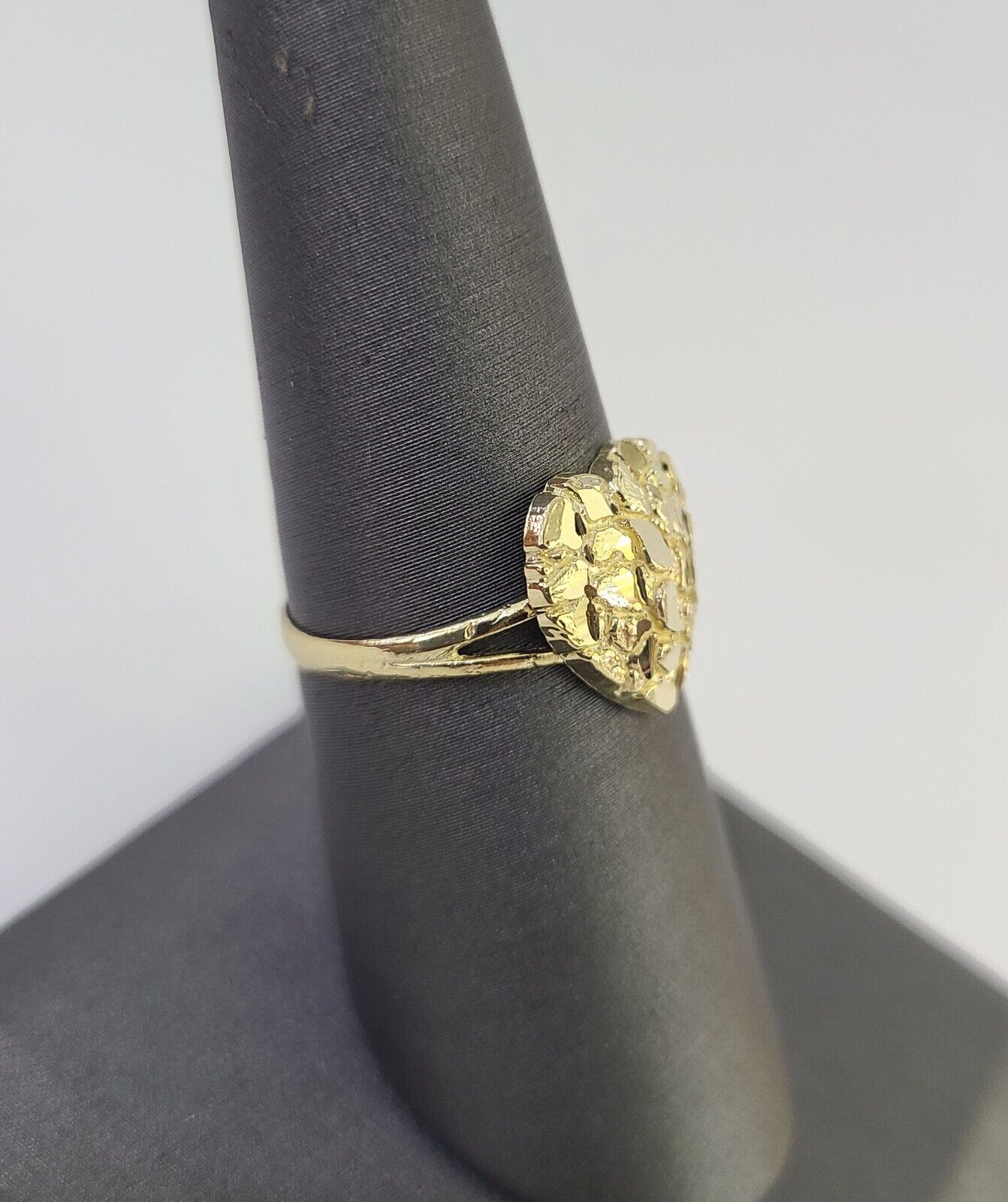 Real 10k Nugget Heart Ring Band Wedding Engagement Women Yellow Gold All Sizes