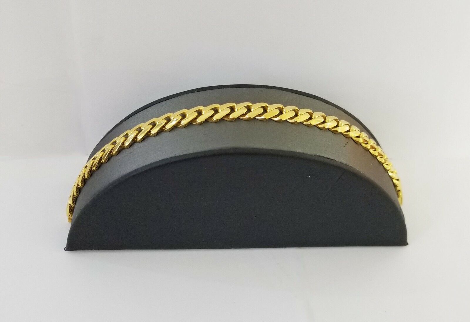 Real 10k Miami Cuban Link Monaco Chain 9mm Box Clasp 8" bracelet