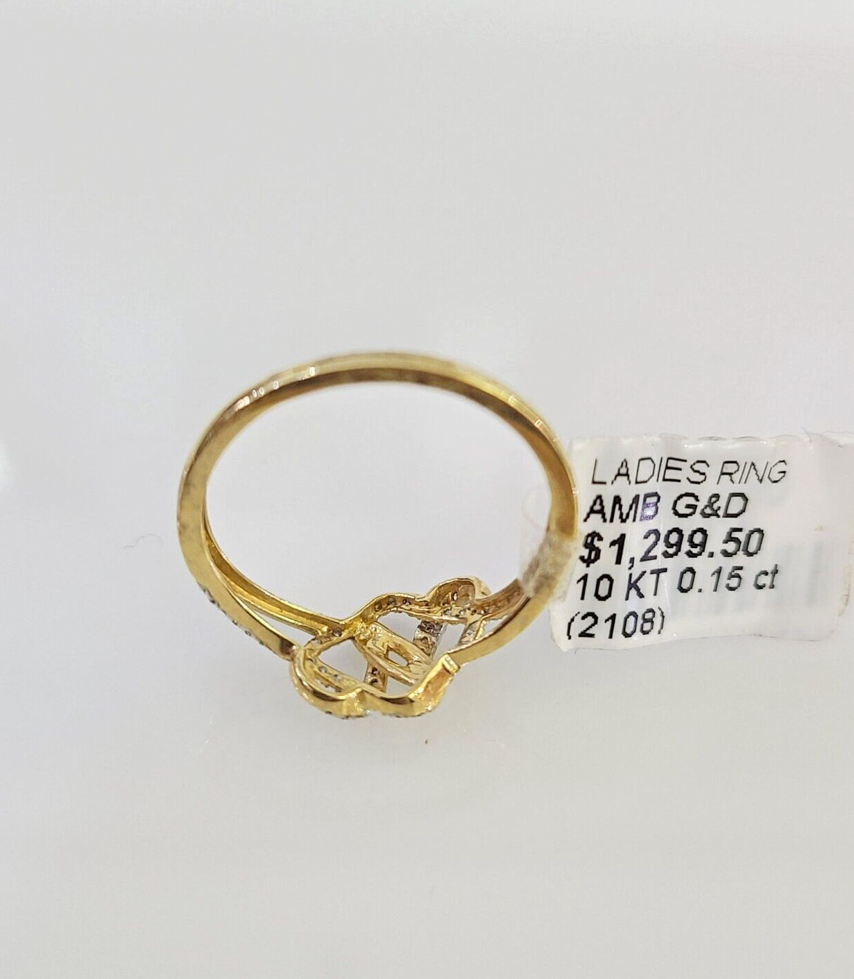 Real 10k Hearts Diamond Ladies Ring Women Casual 10Kt Yellow Gold All Sizes