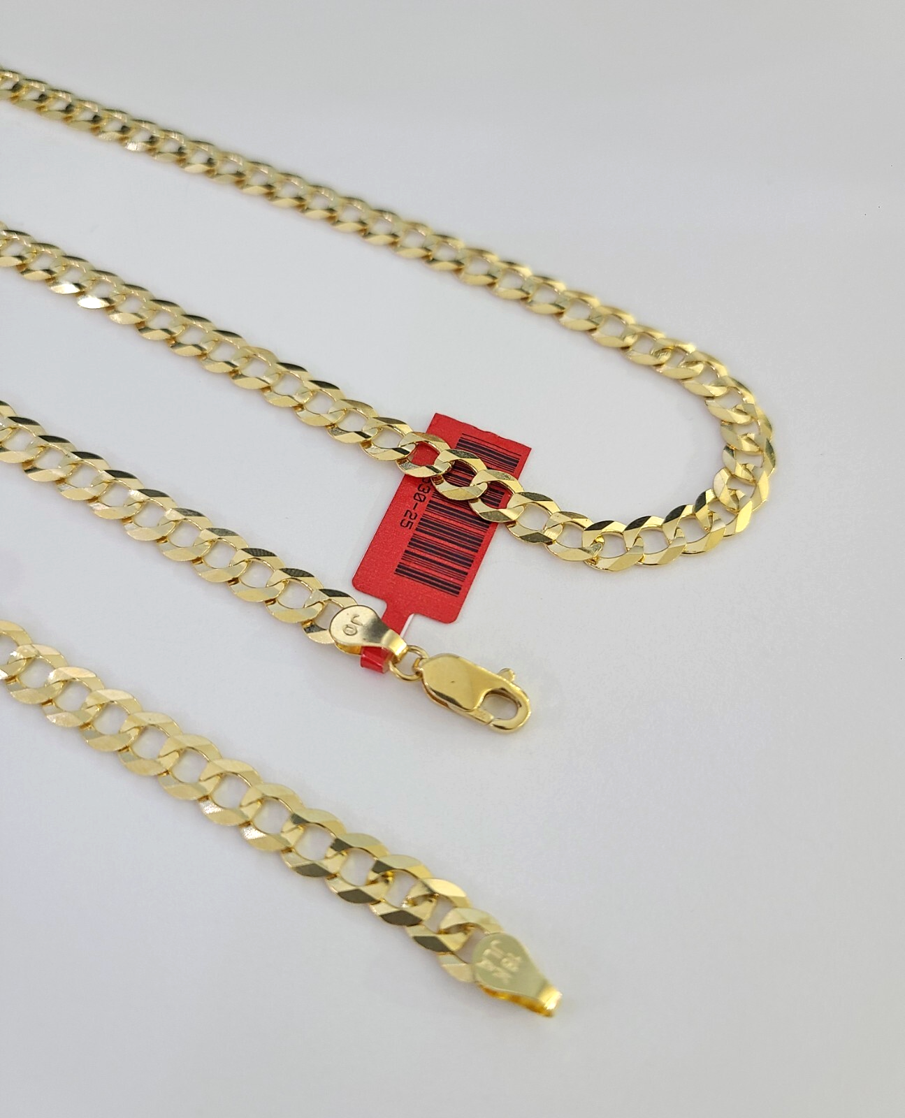 Real 18kt Cuban Curb Chain Necklace 6mm 24 Inch Yellow Gold Men Women SOLID